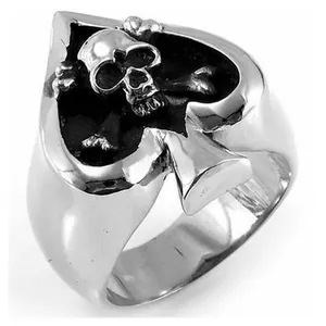 Gothic Spade 2 Anel Prata Tamanho 18,19,20,21