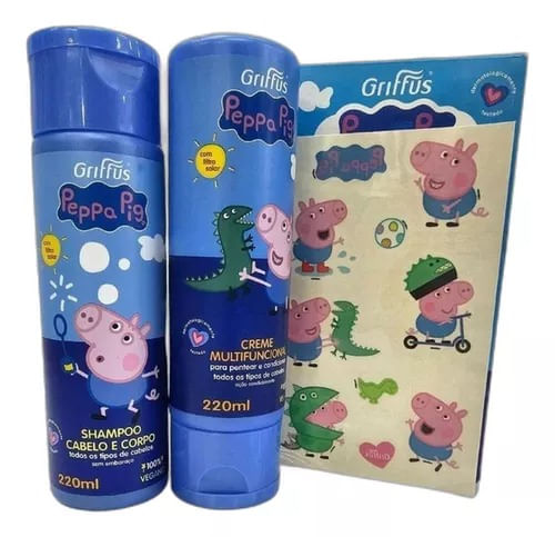 Kit Peppa Pig Shampoo Frasco 220ml + Creme Multifuncional 220ml
