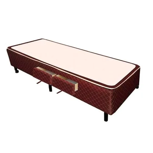 Cama Box Base c/Gavetas Solteiro Poli Tecido Brown (78x27-c/2 Gavs) - Castor