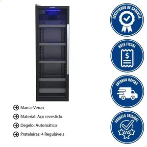 Cervejeira Venax Blue Light 200 Litros Porta Invertida Preto Fosco 110V 32167