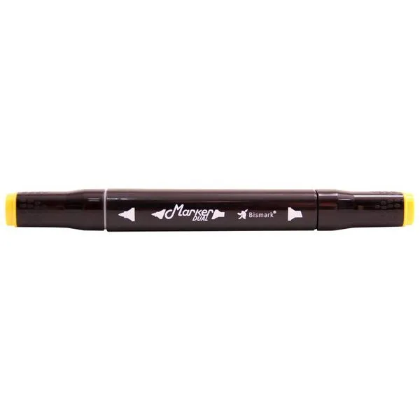 Caneta Marcador Ponta Dupla Marker Dual Yellow