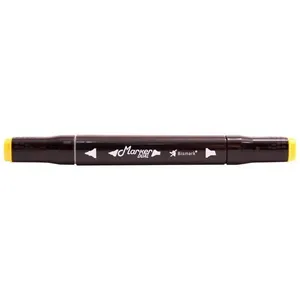 Caneta Marcador Ponta Dupla Marker Dual Yellow