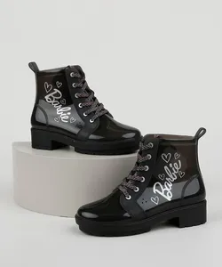 Bota Coturno Infantil Barbie Grendene Preta 33-34