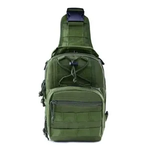 Bolsa de Ombro Triangular Militar para Camping com Compartimento Principal Espaçoso Tecido Oxford 600D Verde OEM Bolsa de Ombro Triangular Militar com Estilo Tático Tecido Oxford 600D Verde OEM