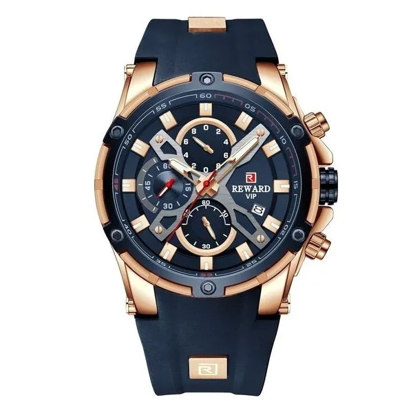 Relógio Masculino Reward 83016 à Prova D'Água com Design Sofisticado Azul Relógio Masculino Reward 83016 à Prova D'Água Azul