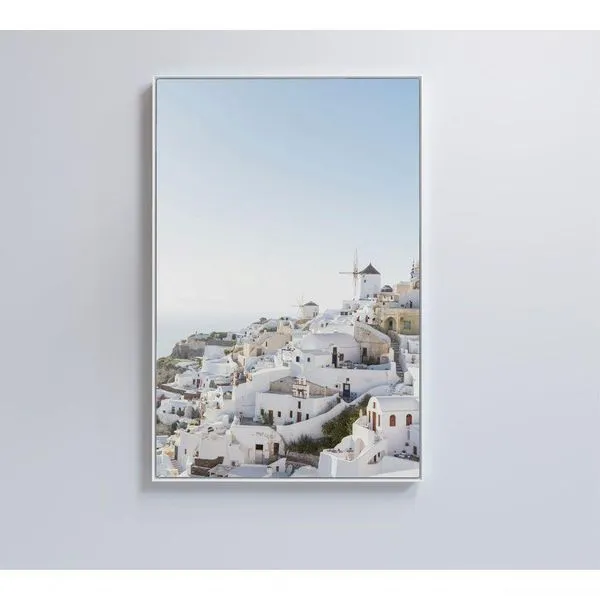 Quadro Paisagem Ilha Santorini 40x60 Cm Adesivo Fotográfico