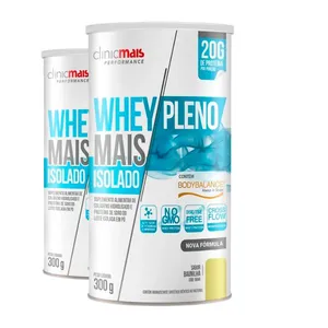 Kit 2 Whey Protein Isolado Clinicmais Pleno Baunilha 300g