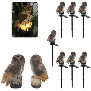 Kit 7 Corujas Luminária Solar LED Decorativa para Jardim e Quintal Marrom Mundo LGBT Kit 7 Corujas Luminária Solar LED Decorativa Marrom Mundo LGBT