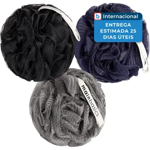 Esponja Bucha para Banho 3 Peças Black Ice Mainbasics Colorido A-MBI