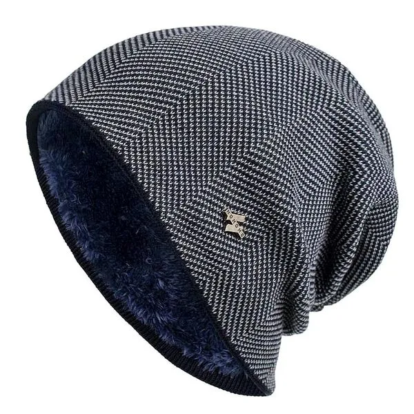 Gorro Unissex de Inverno Peluciado Xthree em Acrílico Azul Marinho Estiloso Simples e Moderno Adulto Gorro Unissex de Inverno Peluciado Xthree em Acrílico Azul Marinho Adulto