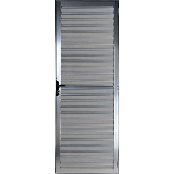 Porta De Alumínio Palheta 2,10 X 0,70 Direita