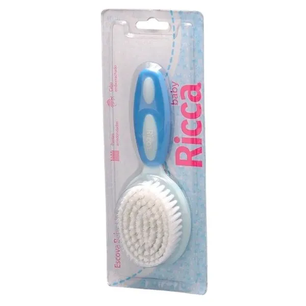 Escova Para Cabelo Ricca Baby Azul - 1078