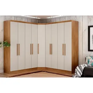 Quarto Modulado Rizon 3Peças (2GuardaRoupas+1Closet) QC210 Freijo Cumaru c/Fendi-Novo Horizonte