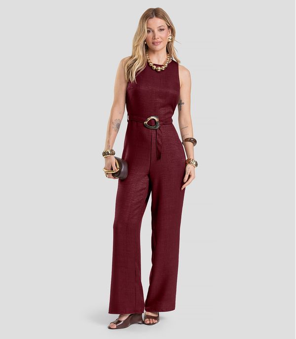 Macacão Longo Feminino Dianna Vermelho GG