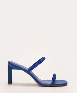 tamanco com strass salto médio oneself azul 39