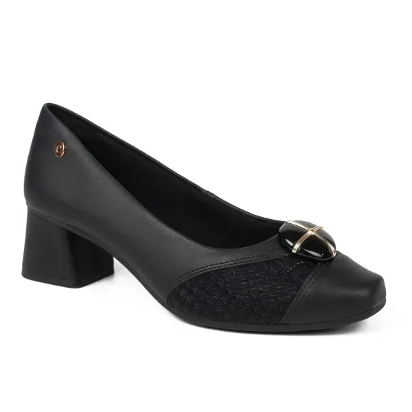 Scarpin Campesi Feminino Salto Bloco Baixo Preto 35