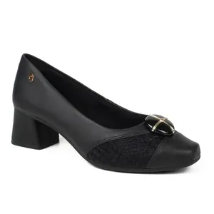 Scarpin Campesi Feminino Salto Bloco Baixo Preto 35