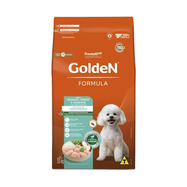 Ração Golden Fórmula Cães Adultos Raças Pequenas Frango e Arroz Mini Bits 3 kg