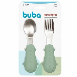 Kit Talheres Para Bebê Buba Verde 15821 (MP)