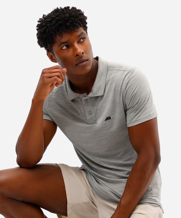 polo slim esportiva masculina cinza GG