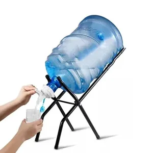 Suporte Galao De Agua Base Garrafa Portatil Dobravel Camping Viagem Casa Mesa Bancada Pia Em Metal Multiuso