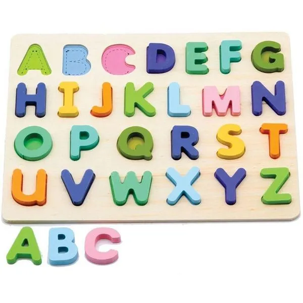 Brinquedo Pedagógico de Madeira Encaixe Divertido de Letras do Alfabeto Coloridas Toy Mix Brinquedo Pedagógico Madeira Encaixe de Letras Alfabeto Toy Mix