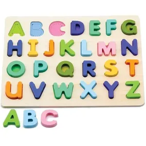 Brinquedo Pedagógico de Madeira Encaixe Divertido de Letras do Alfabeto Coloridas Toy Mix Brinquedo Pedagógico Madeira Encaixe de Letras Alfabeto Toy Mix
