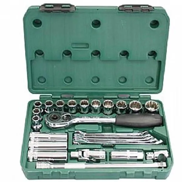 Jogo de Chave Soquete Sextavado Extriado 1/2"" Com 25 Peças - ST09506SJ - SATA
