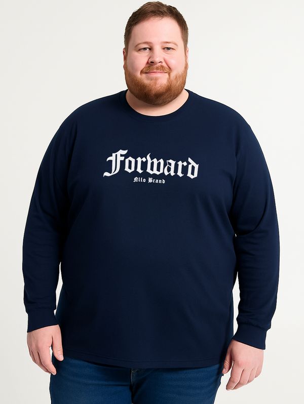 Camiseta Manga Longa Plus Size Masculina MARINHO G2