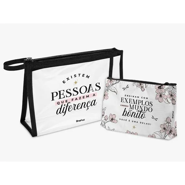 Kit 2 Necessaires Pvc Pessoas Que Fazem A Diferença 14425 - Brasfoot