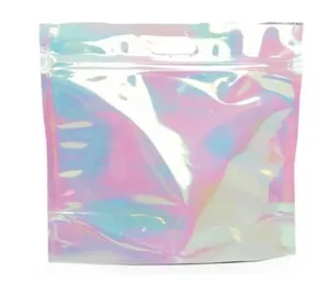 Sacola Para Presente Zipada Nacarado Transparente Média