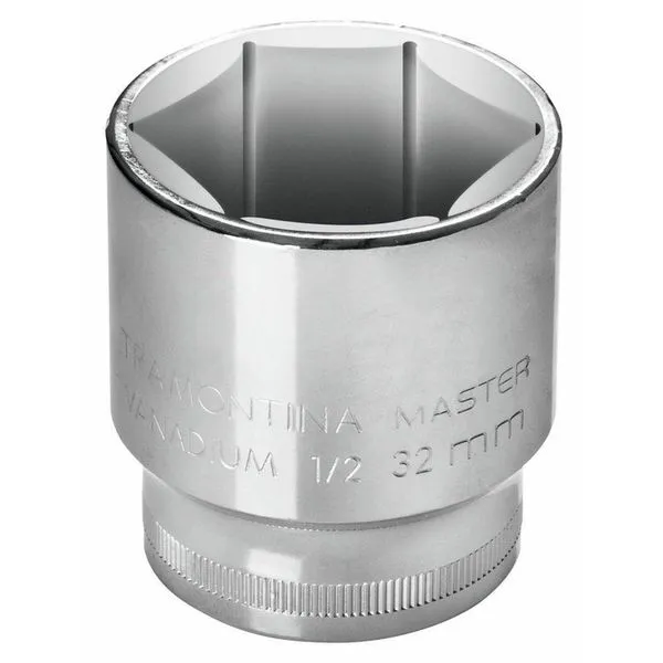 "Soquete Sextavado 18 Mm Encaixe 1/2"" Em Aço Cromo Vanádio Com Acabamento Cromado"