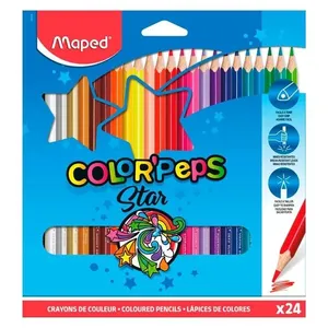 Lápis De Cor 24 Cores Triangular Color Peps Star Maped