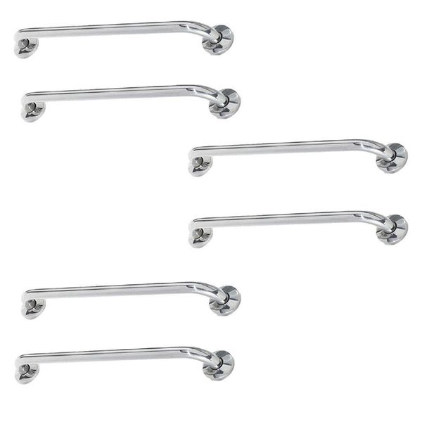 Alça De Apoio Inox Barra 60cm Kit 6 Unidades Banheiro Idoso
