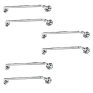 Alça De Apoio Inox Barra 60cm Kit 6 Unidades Banheiro Idoso