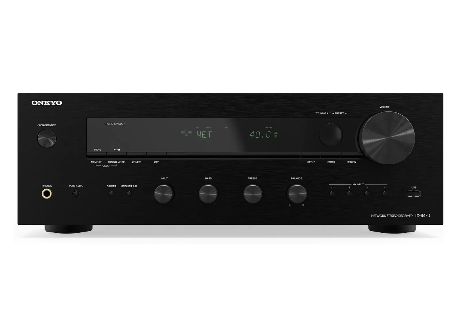 220v - Onkyo TX-8470 Receiver Estéreo 2 Canais - Potente, Versátil e com Suporte a 8K - Preto 220v