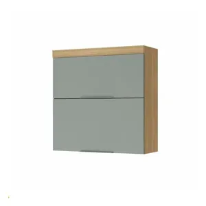 Armário Cozinha Aéreo Marquesa 2 Portas Nature Verde - Nesher