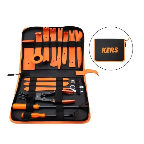 Kit de Ferramentas Desencaixa Pro para Desmontagem Automotiva 19 Peças Nylon e Metal Kers Kit Ferramentas Desencaixa Pro Desmontagem Automotiva 19 Peças Kers