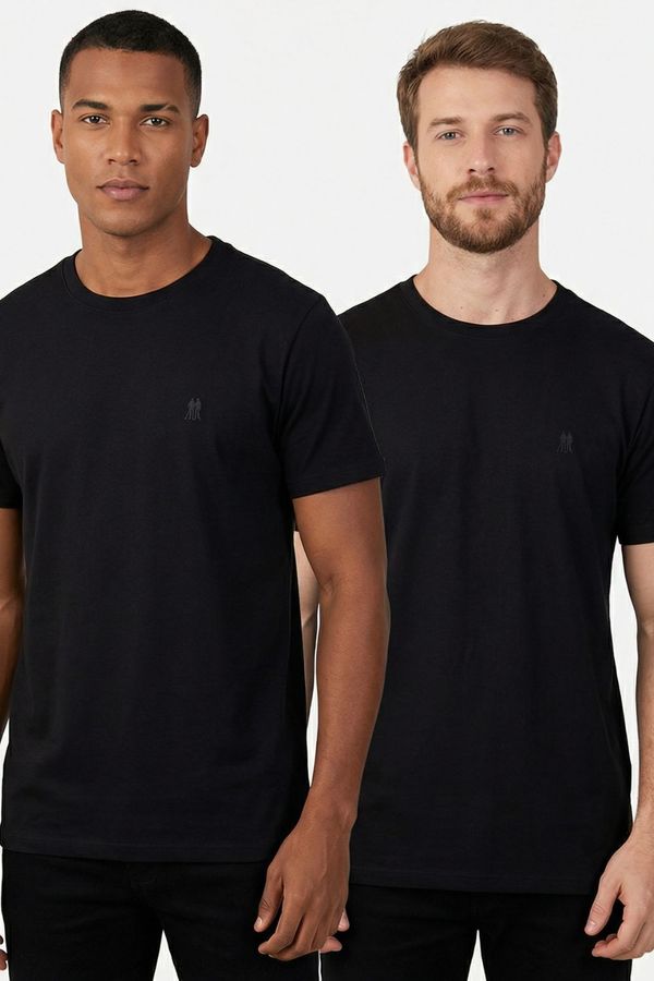 Kit 2 Camisetas Básicas Masculinas Polo Wear Preto Kit 2 Camisetas Masculinas Básicas Logo Polo Wear Preto P