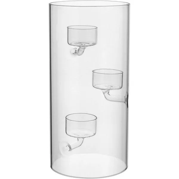 Castiçal 3 Velas Borossilicato 25x12x12cm Transparente