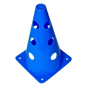 Cone de Marcação 23cm C- 12 Furos para Treinamento Esportivo Azul Poker Cone de Marcação 23cm C- 12 Furos para Exercícios Funcionais Azul Poker