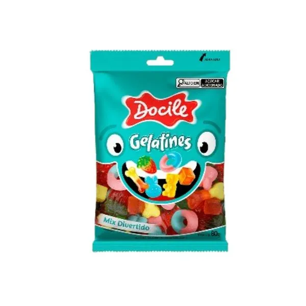 Bala Docile Gelatines Mix Divertido 80g BALA DOCILE 80G GELATINES MIX DIVERTIDO