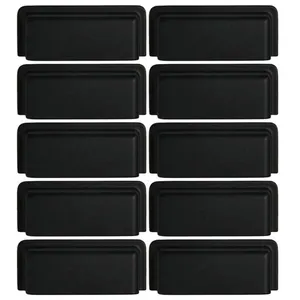 Conjunto 10 Puxadores Eden 1791 Preto Fosco Torralba Móveis Armários Gavetas