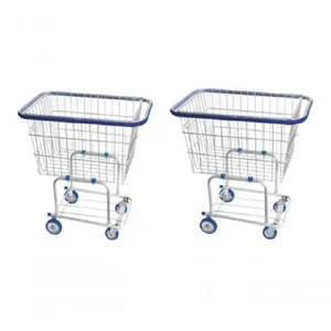 Carrinho de Condomínio Kit 02 Carrinhos Supermercado 140L Estrutura Reforçada Galvanizado Prata Premium Colchões Carrinho de Condomínio Kit 02 Supermercado 140L Estrutura Reforçada Galvanizado Prata