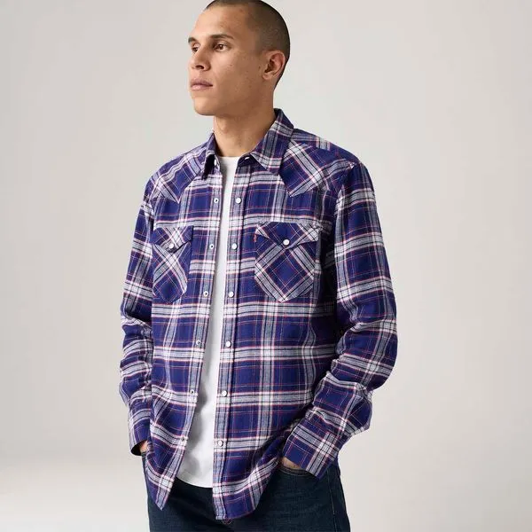 Camisa Jeans Levi's® Barstow Western Manga Longa Azul - S USA | P BR