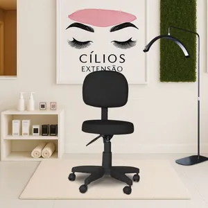 Cadeira Mocho Para Salão Estética Cílios Sobrancelha Preto