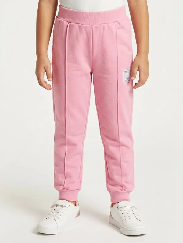 Calça Moletom Jogger Infantil Para Menina - ROSA 4