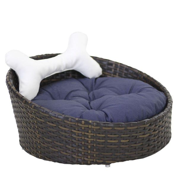 Cama Pet Chaise Redonda Fibra Sintética Alumínio Cão E Gato Trama Original Argila