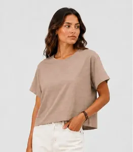 Blusa Feminina Meia Malha Maquinetado Infinita Cor Marrom GG