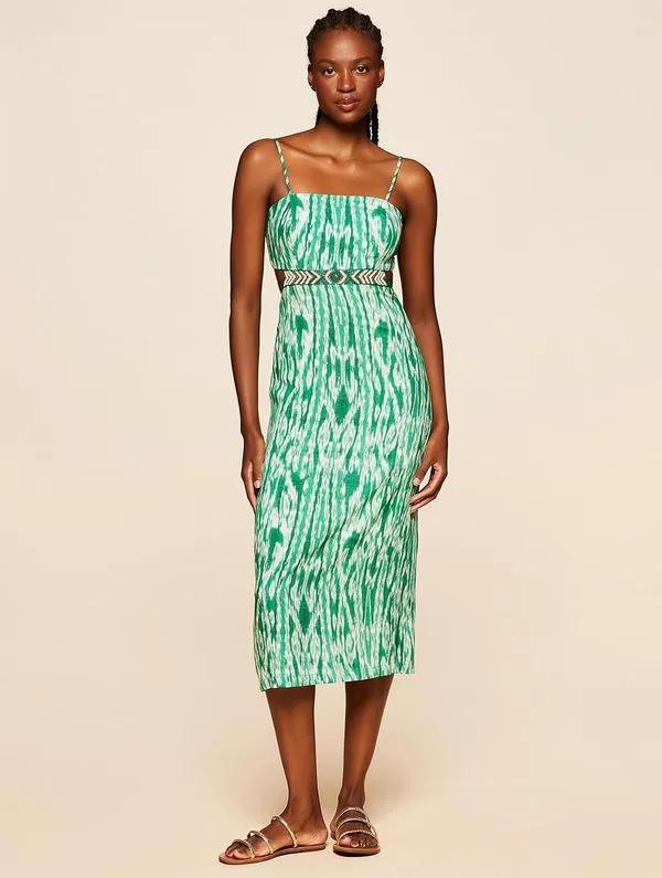 Vestido Midi Estampado Playa VERDE G